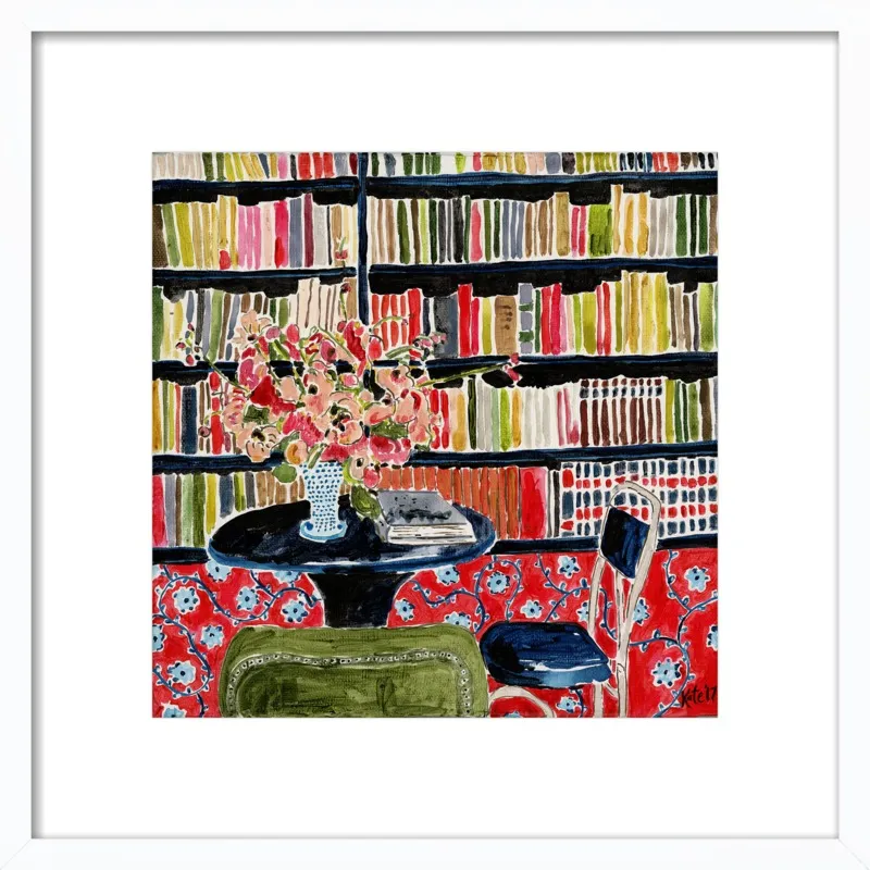 Books with Flowers by Kate Lewis for Artfully Walls