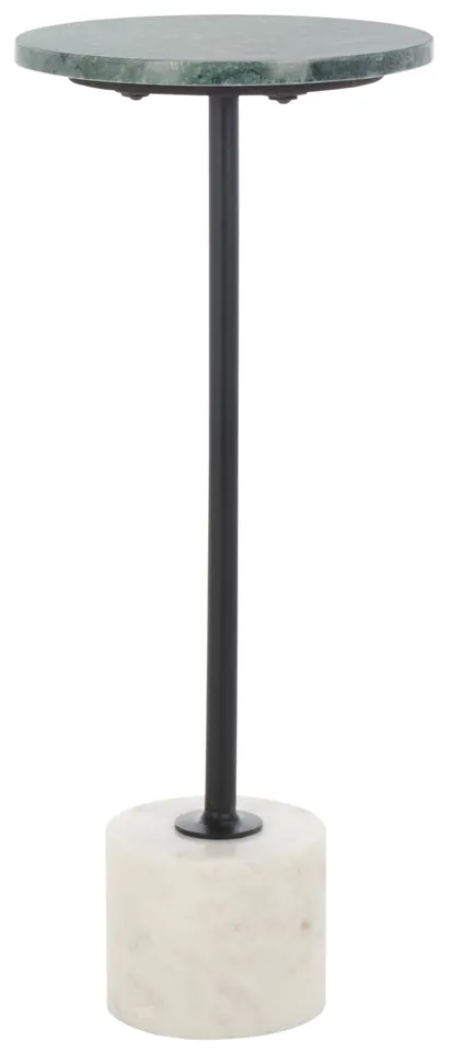 Karik Round Side Table - Dark Green / Black