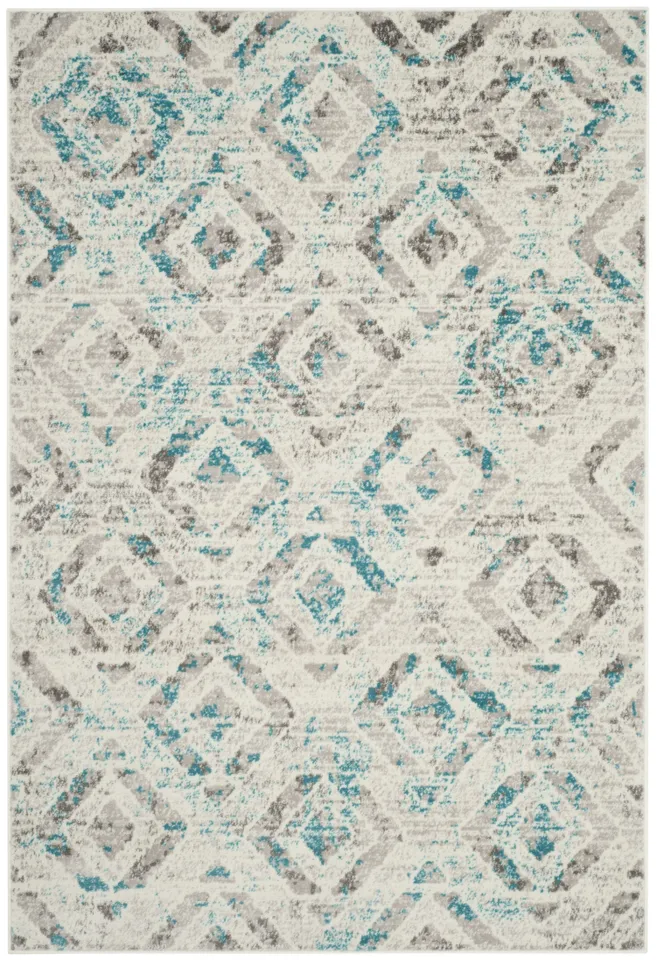 Arlo Home Woven Area Rug, SKY190D, Ivory/Blue,  6' X 9'