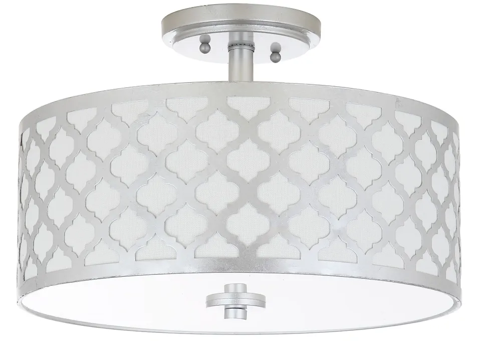 Kora Quatrefoil 3 Light 15-Inch Diameter Flush Mount - Silver