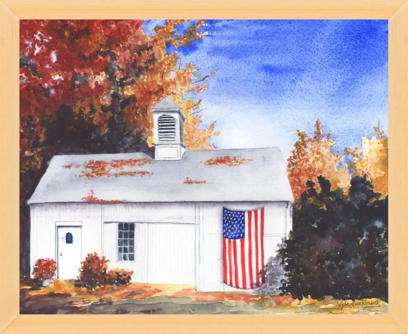 The Ross Barn in Fall by Lydia Marie Elizabeth for Artfully Walls