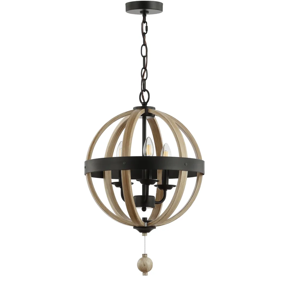 Moshe 3 Light 15.25 Inch Pendant - Black/Brown