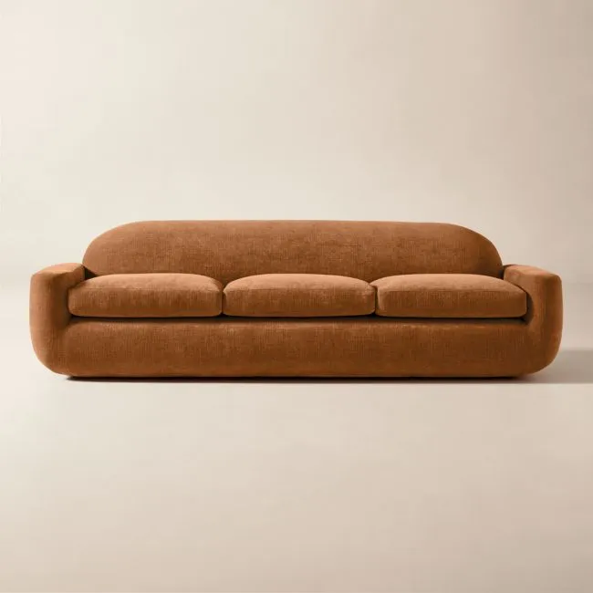 Aldine 103" Spice Brown Performance Chenille Sofa