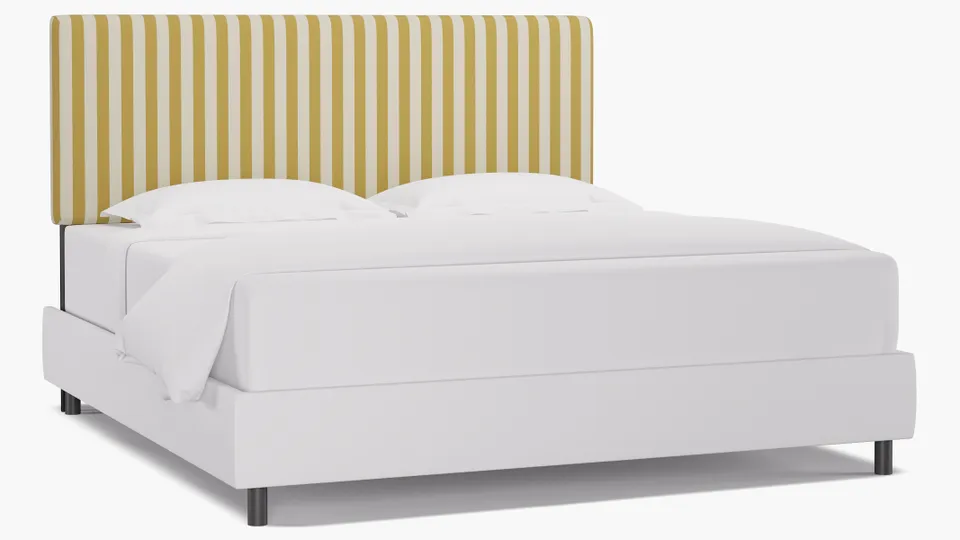 Square Back Headboard, Citrine Cabana Stripe, King