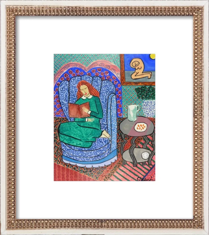 Red Headed Reader by Linda Elksnin for Artfully Walls