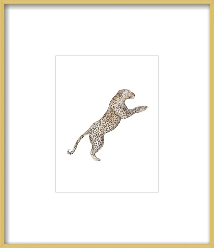Leaping Leopard Watercolor by Lauren Rogoff for Artfully Walls