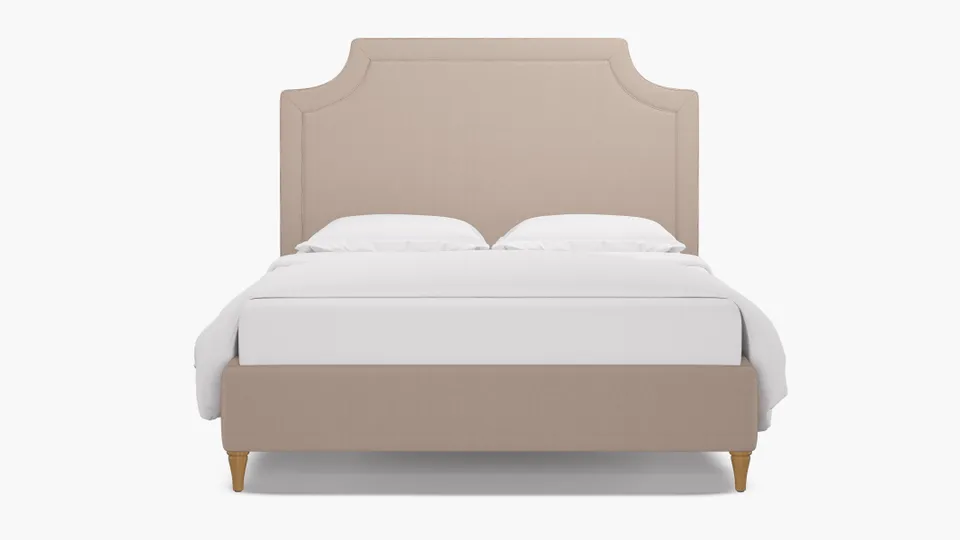 Deco Bed, Husk Everyday Linen, Natural Decorative Tapered Leg, King
