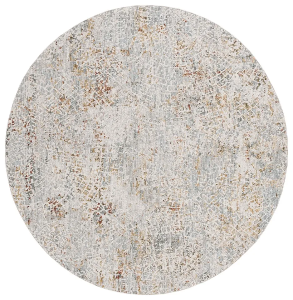 Safavieh Power Loomed Area Rug, ADN204M, Blue/Gold, 6'-7" X 6'-7" Round