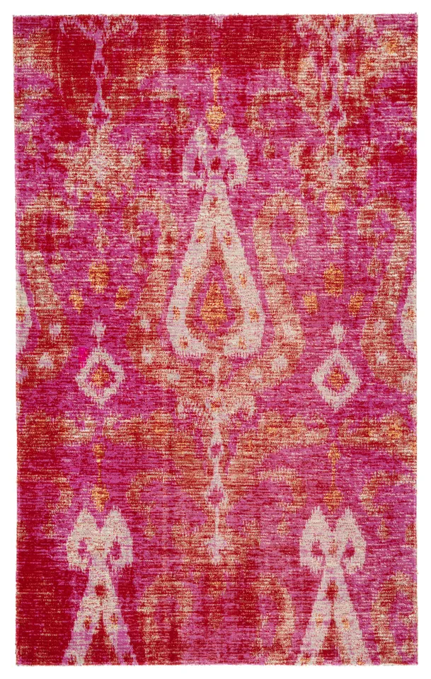 Zenith Indoor/ Outdoor Ikat Pink/ Orange Area Rug (5'3"X7'6")