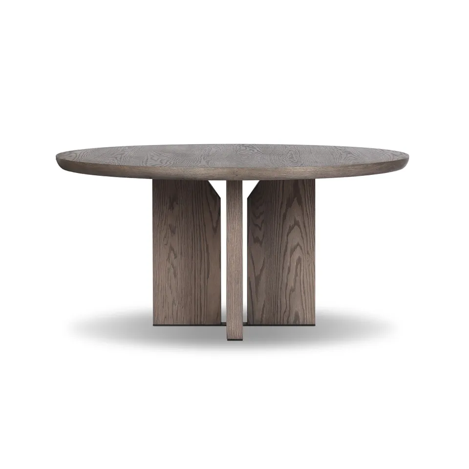 Ernest Round Dining Table - Shale Grey Oak Veneer