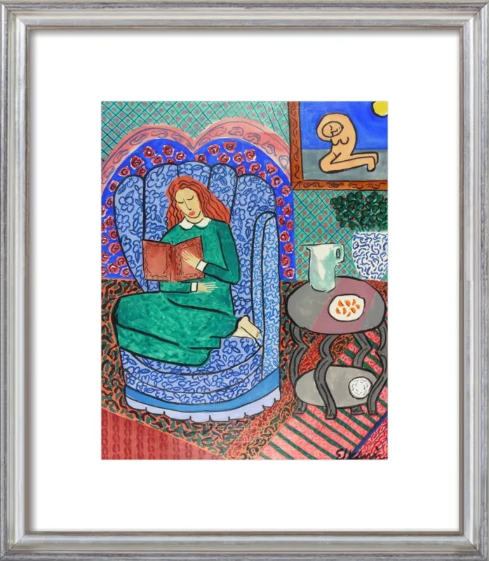 Red Headed Reader by Linda Elksnin for Artfully Walls