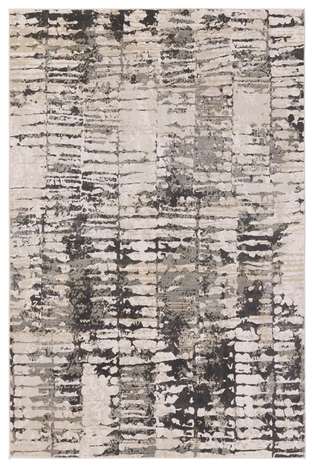 Nikki Chu by Elin MLI08 Abstract Tan Runner Rug (2'2"x8')