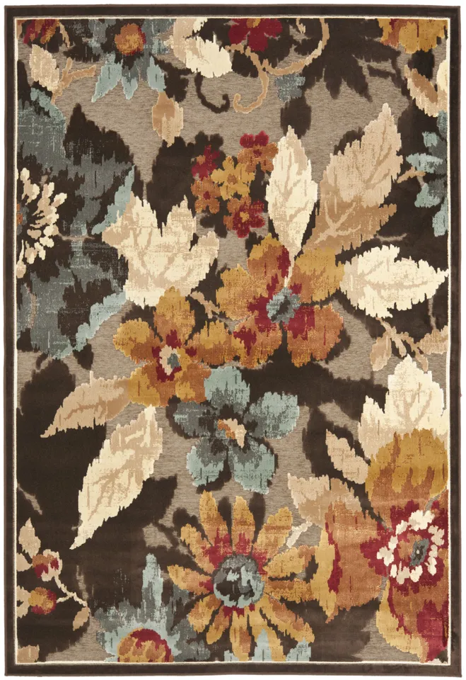 Arlo Home Woven Area Rug, PAR148-330, Dark Brown,  4' X 5' 7"