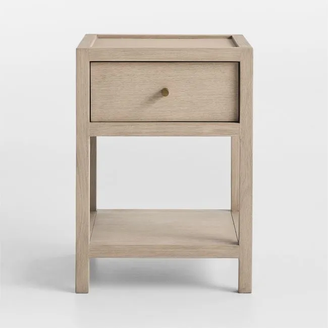 Keane 18" Weathered Natural Solid Wood Narrow Nightstand