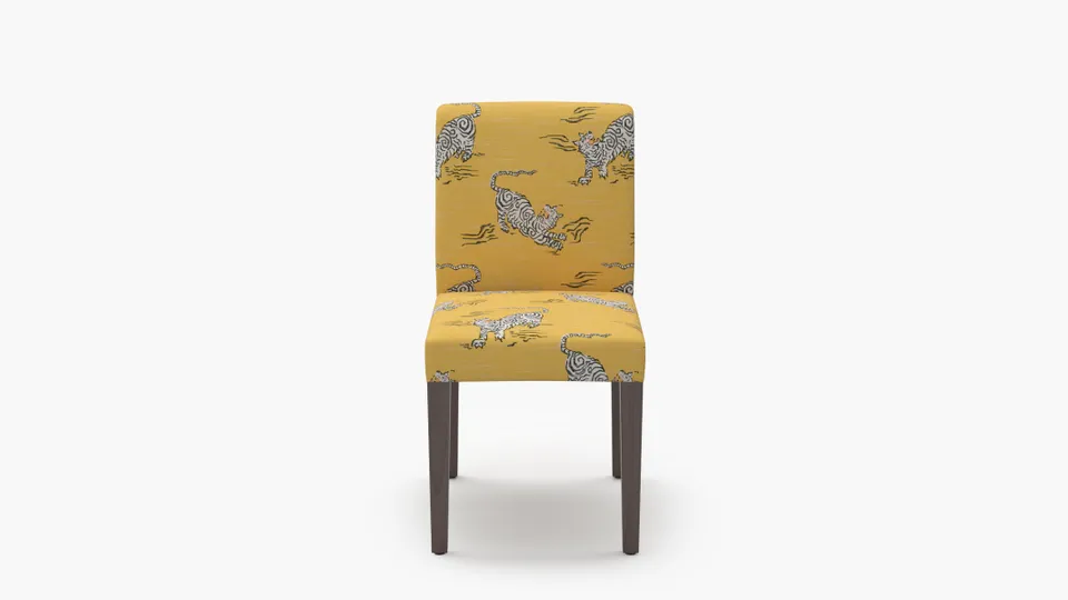 Signature Dining Chair, Dijon Tigresse, Espresso Square Tapered Leg