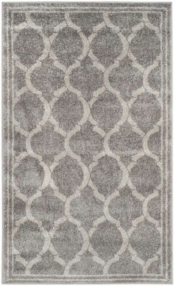 Arlo Home Indoor/Outdoor Woven Area Rug, AMT415C, Grey/Light Grey,  4' X 6'