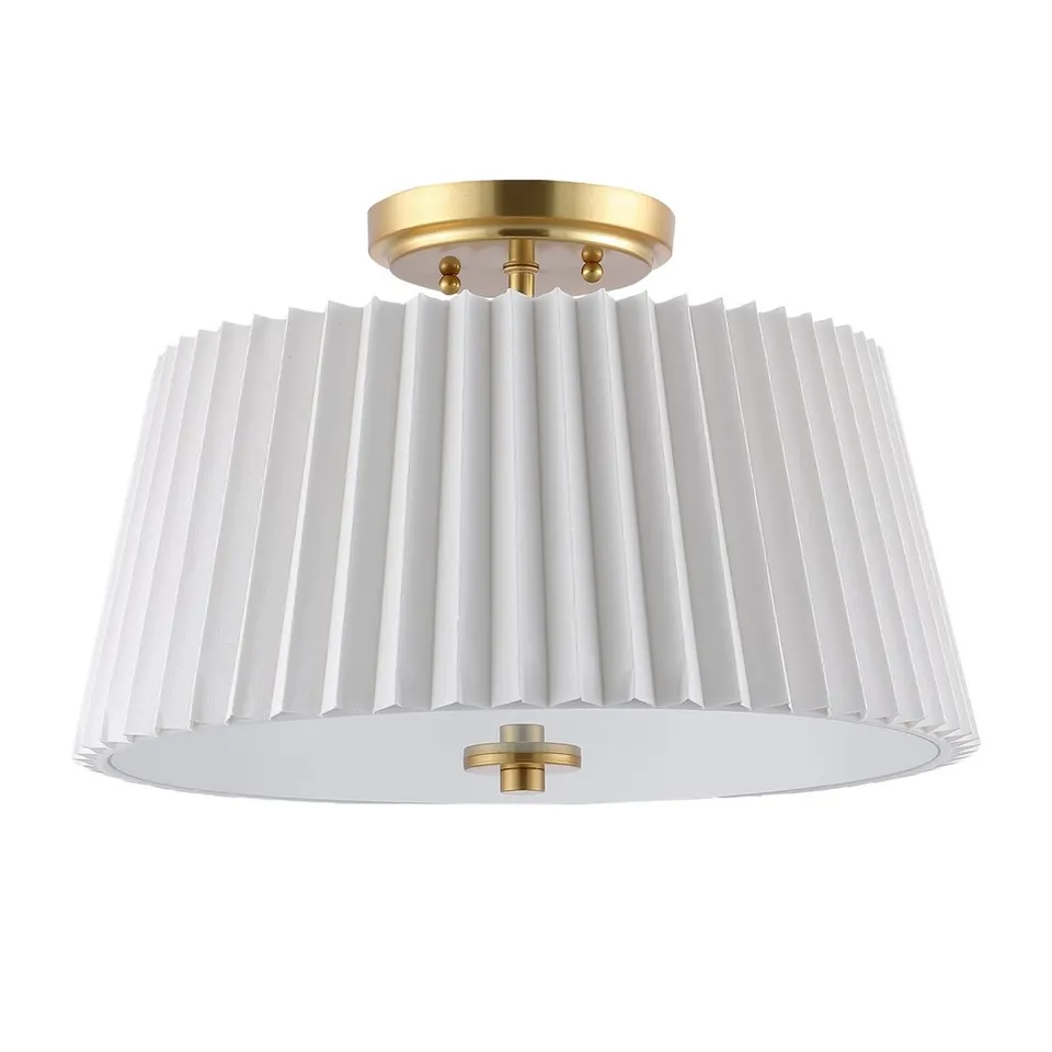 Larlon 3 Light 16" Flush Mount - White / Gold