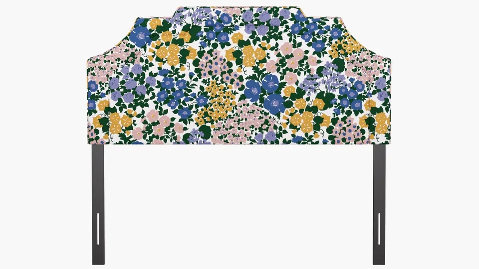 Art Deco Headboard, Lavender Million Flowers, Queen