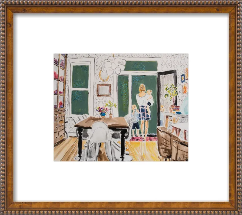 Dining Room with Wallpaper by Kate Lewis for Artfully Walls
