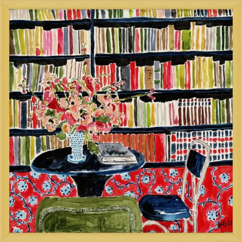 Books with Flowers by Kate Lewis for Artfully Walls