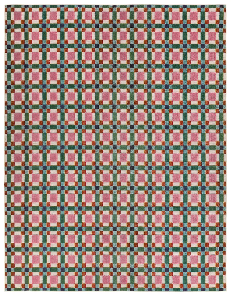 Alik ALI02 Geometric Multicolor and Orange Area Rug (5'x7')