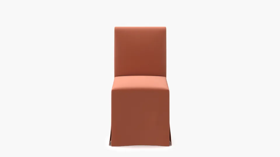 Slipcovered Signature Dining Chair, Coral Performance Velvet