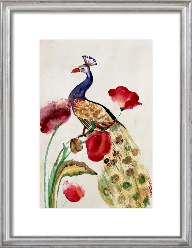 blue gold peacock by Ruti Shaashua for Artfully Walls