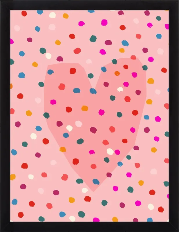 Rainbow Dotty Heart by Paula Mills for Artfully Walls