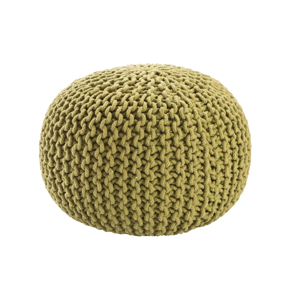 Spectrum Pouf Textured Green Round Pouf