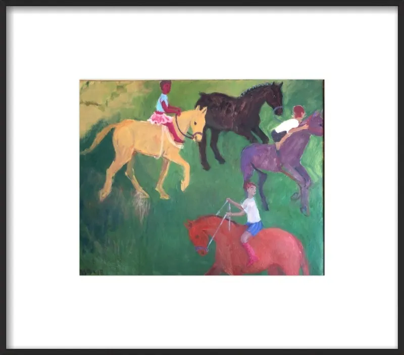 Four Horses, Three Riders by Megan Williamson for Artfully Walls