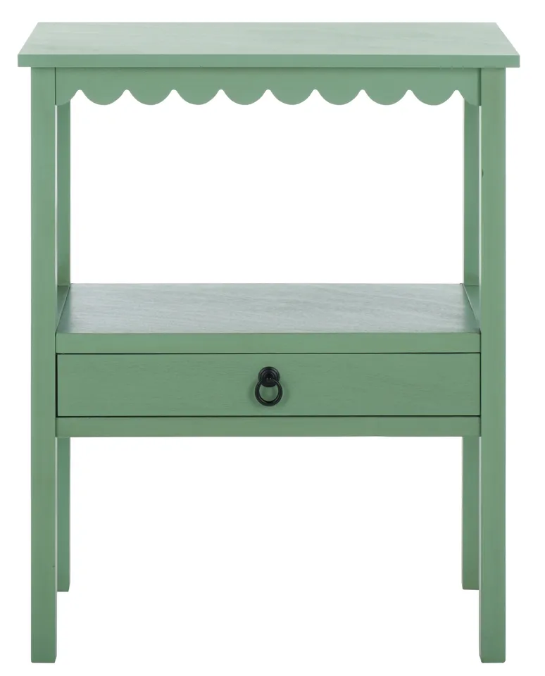 Haven Low Drawer Accent Table - Sage Green