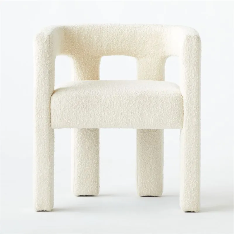 Stature Ivory Boucle Dining Armchair