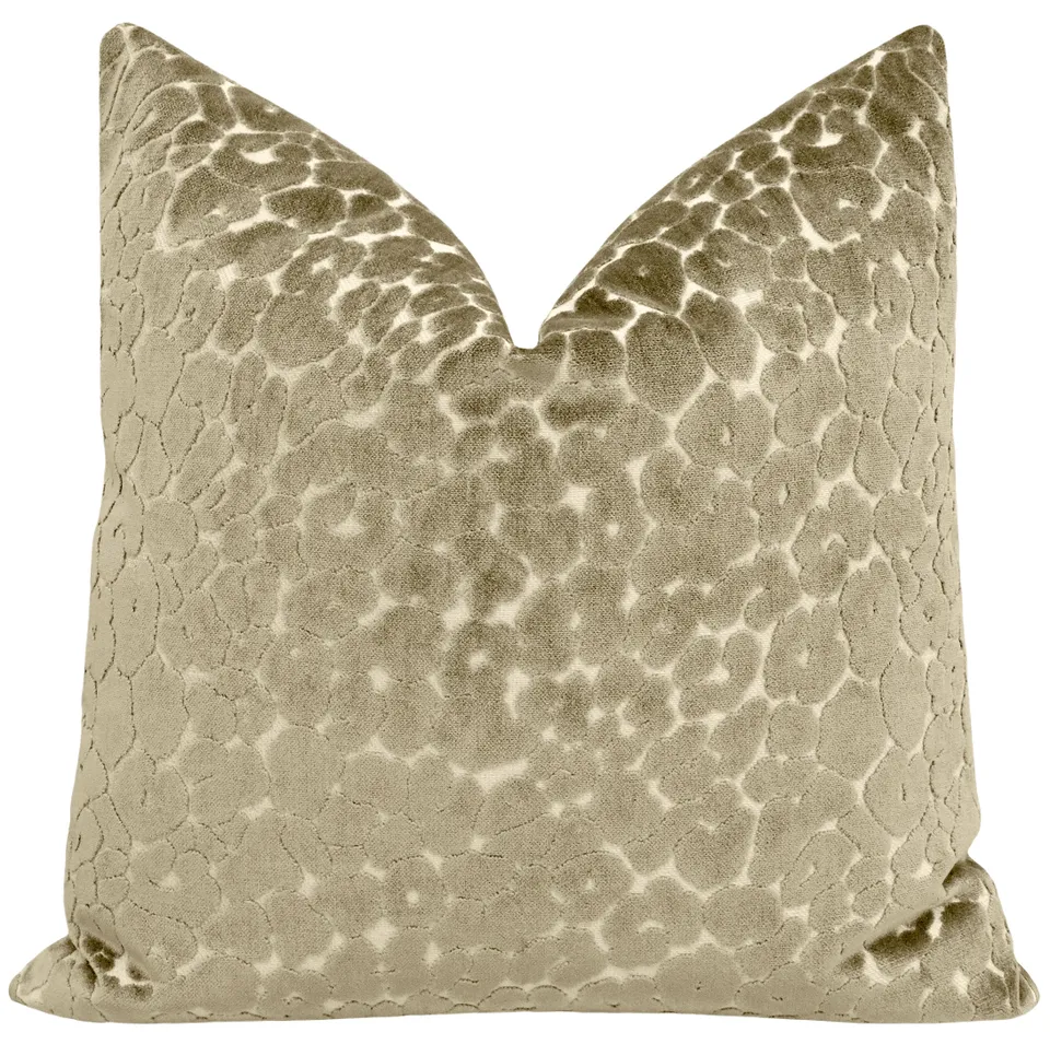 LEOPARD CUT VELVET // TAUPE - 20” X 26” STANDARD SHAM