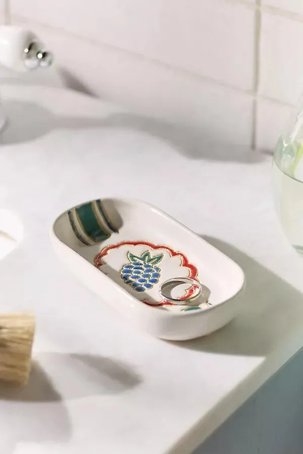 Hand-Painted Ceramic Soap Dish