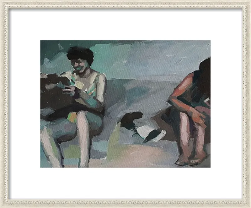 Girls at the beach by Mary Sinner for Artfully Walls