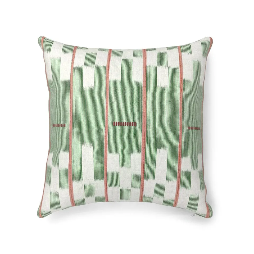 Green Lattice Baule Outdoor Pillow by St. Frank | 18" W x 18" H | Polyester