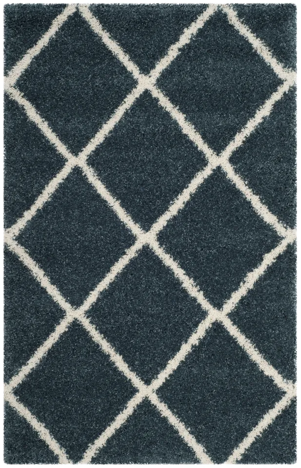 Arlo Home Woven Area Rug, SGH281L, Slate Blue/Ivory,  4' X 6'