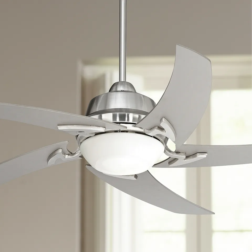 52" Casa Vieja Capri Brushed Nickel LED Modern Ceiling Fan with Remote