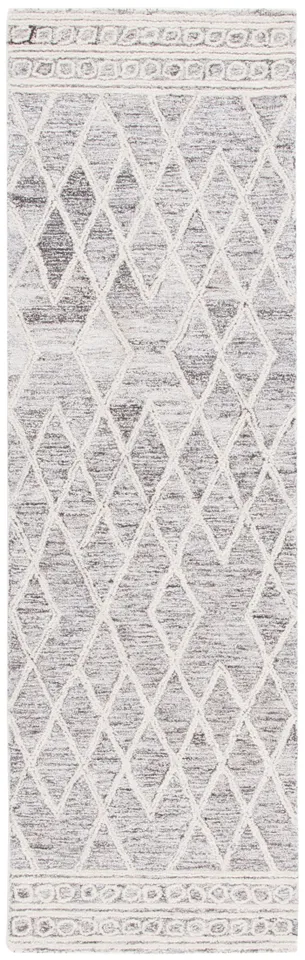 Safavieh Couture Abstract Collection Hand Tufted Area Rug, Ivory / Grey, 2'-3" x 8'