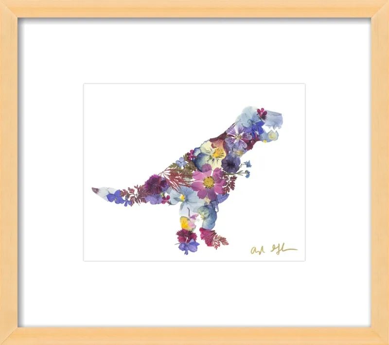 Pressed Flower T-Rex by Ayla Graham for Artfully Walls