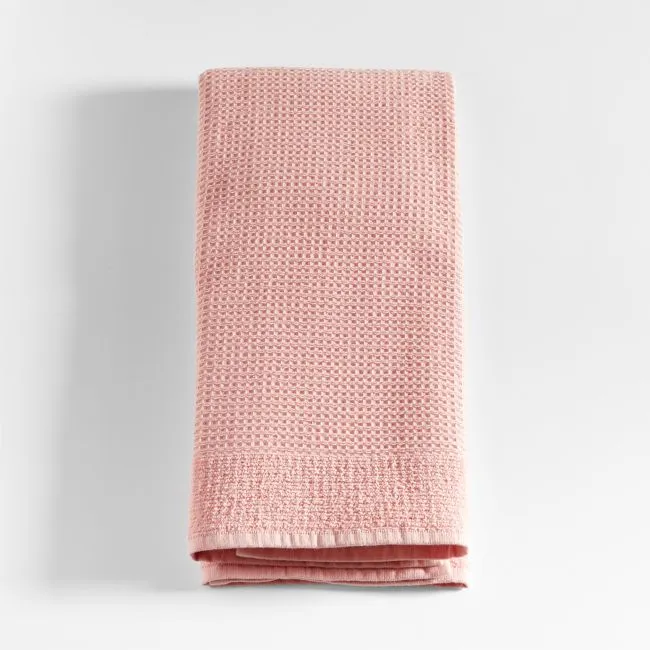 Pink 100% Organic Cotton Waffle Hand Towel