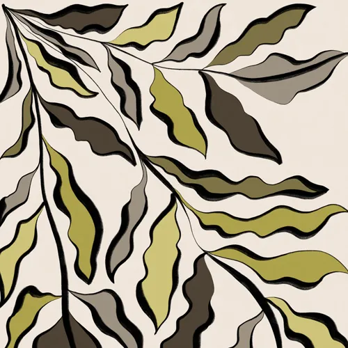 Green Leaves 2 by Alisa Galitsyna - Shower Curtain Standard 71" x 74" with Liner