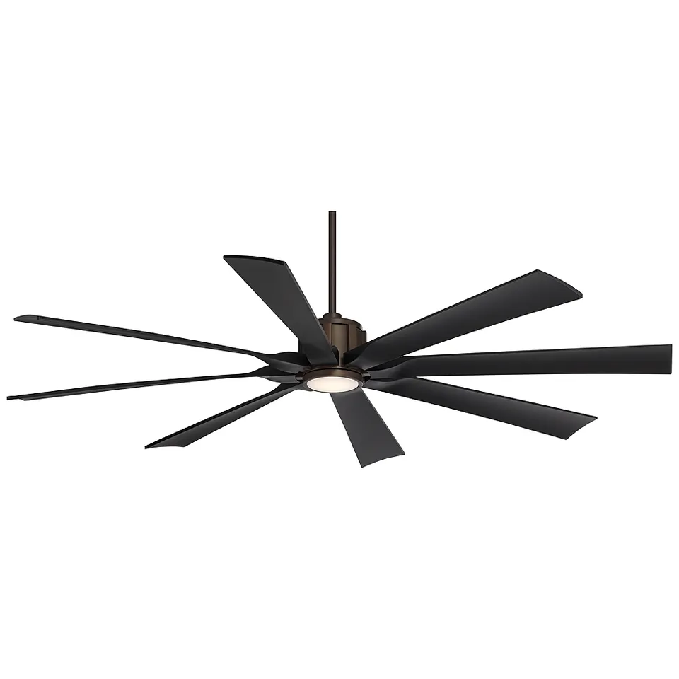 70" Possini Euro Defender Bronze Black LED Ceiling Fan with Remote