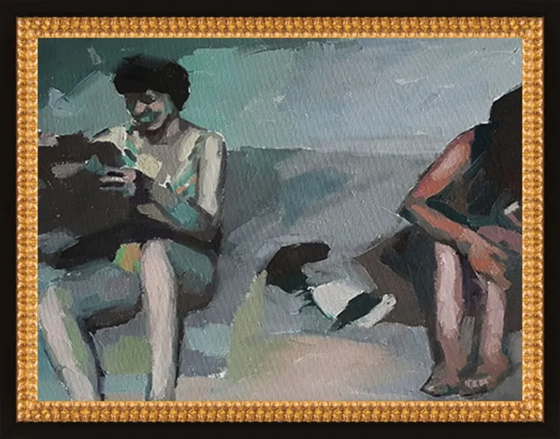 Girls at the beach by Mary Sinner for Artfully Walls