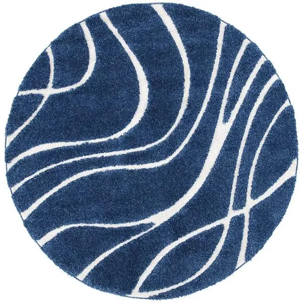 Coastal Shag Abstract Wave Area Rug