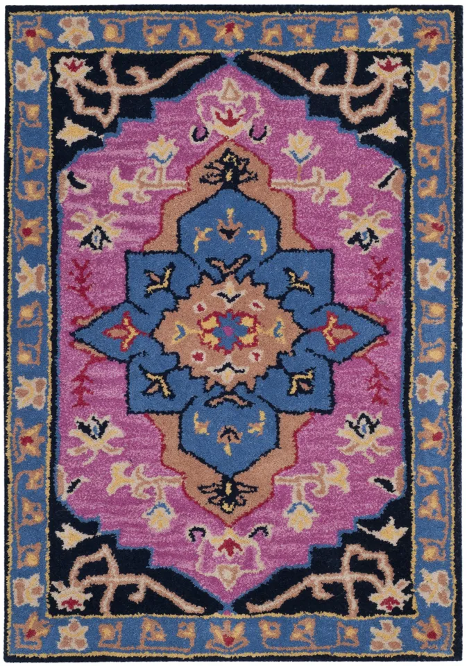 Arlo Home Hand Tufted Area Rug, BLG506A, Pink/Multi,  2' X 3'