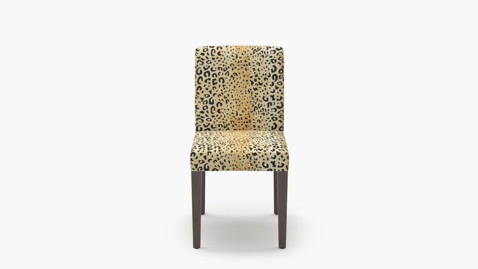 Signature Dining Chair, Leopard, Espresso Square Tapered Leg