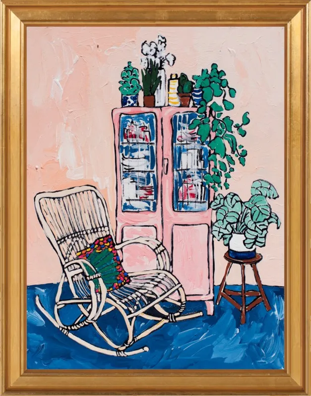 Rocking Chair In Pink Interior by Lara Lee Meintjes for Artfully Walls