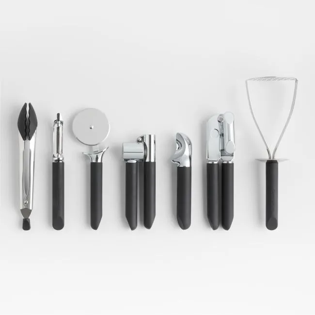 Crate & Barrel Black Soft-Touch Tools, Set of 6