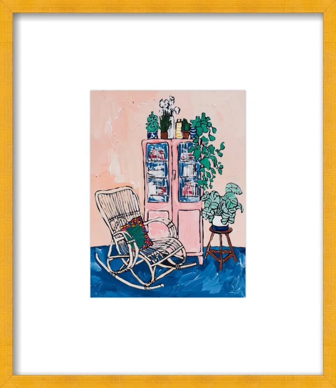 Rocking Chair In Pink Interior by Lara Lee Meintjes for Artfully Walls